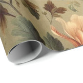 Botanische Waterverf Elegante Herfstbloemen Cadeaupapier (Rol Hoek)