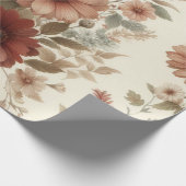 Botanische Waterverf Elegante Herfstbloemen Cadeaupapier (Hoek)