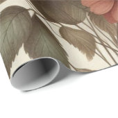 Botanische Waterverf Elegante Herfstbloemen Cadeaupapier (Rol Hoek)