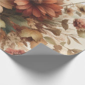 Botanische Waterverf Elegante Herfstbloemen Cadeaupapier (Hoek)