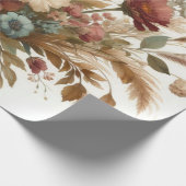 Botanische Waterverf Elegante Herfstbloemen Cadeaupapier (Hoek)