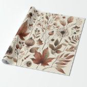 Botanische Waterverf Elegante Herfstbloemen Cadeaupapier (Uitgerold)
