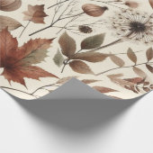 Botanische Waterverf Elegante Herfstbloemen Cadeaupapier (Hoek)