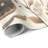 Botanische Waterverf Elegante Herfstbloemen Cadeaupapier (Rol Hoek)