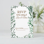 Botanische, Waterverf, Elegante RSVP-Fotokaart RSVP Kaartje (Staand voorkant)