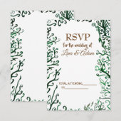 Botanische, Waterverf, Elegante RSVP-Fotokaart RSVP Kaartje (Voorkant / Achterkant)