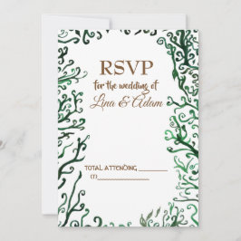 Botanische, Waterverf, Elegante RSVP-Fotokaart RSVP Kaartje