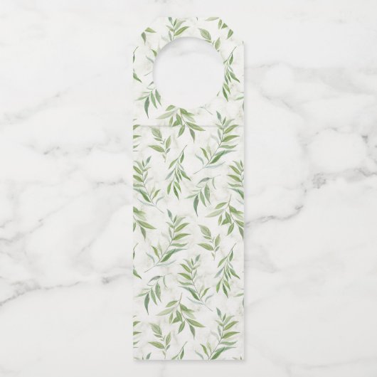 Botanische Waterverf en marmer Wedding Flessenhanger (Achterkant)