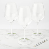 Botanische Waterverf en marmer Wedding Wijnglaslabel (Set)