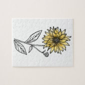 Botanische waterverf esthetische lijn kunst zonneb legpuzzel (Horizontaal)