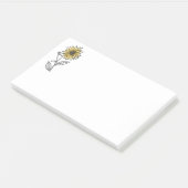 Botanische waterverf esthetische lijn kunst zonneb post-it® notes (Schuin)