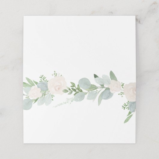 Botanische Waterverf Eucalyptus en Witte Bloemen Plaatskaartje (Buitenkant ongevouwen)