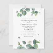Botanische Waterverf Eucalyptus Greenery Wedding Kaart (Voorkant)