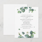 Botanische Waterverf Eucalyptus Greenery Wedding Kaart (Voorkant / Achterkant)