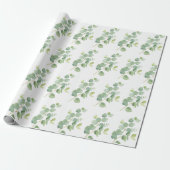 Botanische Waterverf Eucalyptus Leaves Patroon Cadeaupapier (Uitgerold)