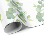 Botanische Waterverf Eucalyptus Leaves Patroon Cadeaupapier (Rol Hoek)