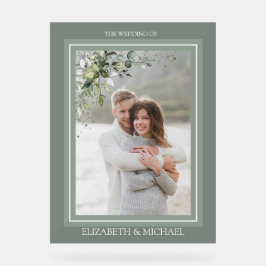 Botanische Waterverf Floral  Foto bruiloft Acryl Bord