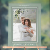 Botanische Waterverf Floral  Foto bruiloft Acryl Bord (Neutraal)