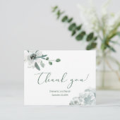 Botanische Waterverf floral Wedding Photo script Briefkaart (Staand voorkant)