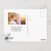 Botanische Waterverf floral Wedding Photo script Briefkaart (Achterkant)