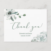 Botanische Waterverf floral Wedding Photo script Briefkaart (Voorkant)