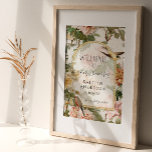 Botanische Waterverf Floral Welcome Baby shower Poster<br><div class="desc">Opstelling voor een baby shower, maar u kunt alle gebeurtenisinformatie veranderen om uw eigen gelegenheid aan te passen. Elegante, botanische rozen en pinda's met mooie zangvogels creëer een voortreffelijk ontwerp van een geheime tuin. Alle antiek illustraties werden geschilderd in de waterverf en werden apart gesneden zijn gecombineerd om dit luike,...</div>