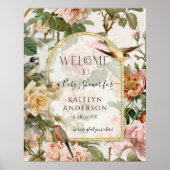 Botanische Waterverf Floral Welcome Baby shower Poster (Voorkant)