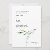 Botanische Waterverf Foliage Bruiloft Kaart (Voorkant)