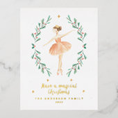 botanische waterverf folie feestdagen briefkaart (Voorkant)