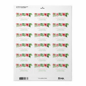 Botanische Waterverf Garden Roos Flowers Etiket (Full Sheet)