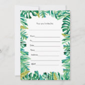 Botanische Waterverf Gekleurde uitnodiging invulle (Voorkant)