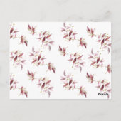 Botanische Waterverf & Goud Vrolijke Kerstfoto Briefkaart (Achterkant)