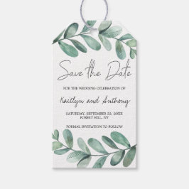 Botanische Waterverf Greenery Eucalyptus Cadeaulabel