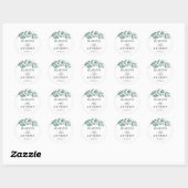 Botanische Waterverf Greenery Eucalyptus Ronde Sticker (Vel)