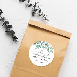 Botanische Waterverf Greenery Eucalyptus Ronde Sticker