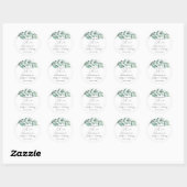 Botanische Waterverf Greenery Eucalyptus Ronde Sticker (Vel)