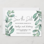 Botanische Waterverf Greenery Eucalyptus Save The Date (Voorkant)