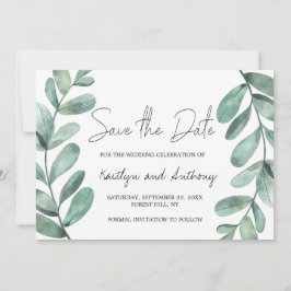 Botanische Waterverf Greenery Eucalyptus Save The Date