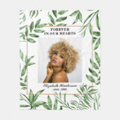 Botanische Waterverf Greenery Foto Mermorial Fleece Deken (Voorkant)