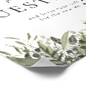 Botanische Waterverf Greenery Guestbook Sign Poster (Hoek)