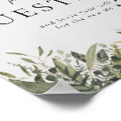Botanische Waterverf Greenery Guestbook Sign Poster (Hoek)