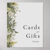 Botanische Waterverf Greenery Kaarten en cadeaubon Poster (Voorkant)