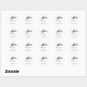 Botanische Waterverf Greenery Leaf Ronde Sticker (Vel)