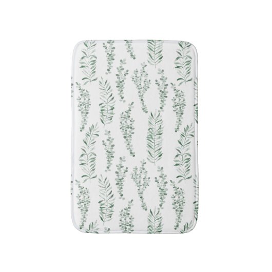 Botanische Waterverf Greenery Leaves Badmat (Voorkant Verticaal)