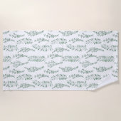 Botanische Waterverf Greenery Leaves Strandlaken (Voorkant)