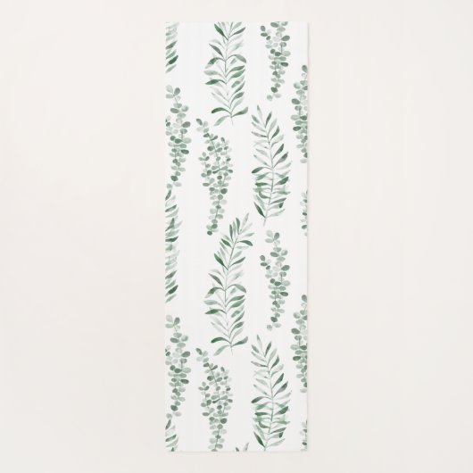 Botanische Waterverf Greenery Leaves Yogamat (Achterkant)