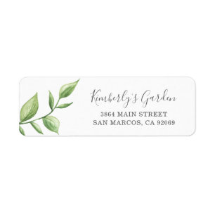Botanische Waterverf Greenery Return Address Etiket