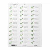 Botanische Waterverf Greenery Return Address Etiket (Full Sheet)