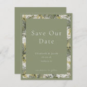 Botanische Waterverf Greenery Save the Date (Voorkant / Achterkant)