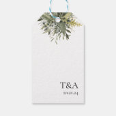 Botanische Waterverf Greenery Wedding Favor Labels Cadeaulabel (Achterkant)